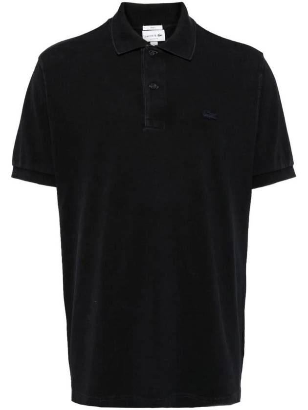 Logo Applique Polo Shirt Black - LACOSTE - BALAAN 1