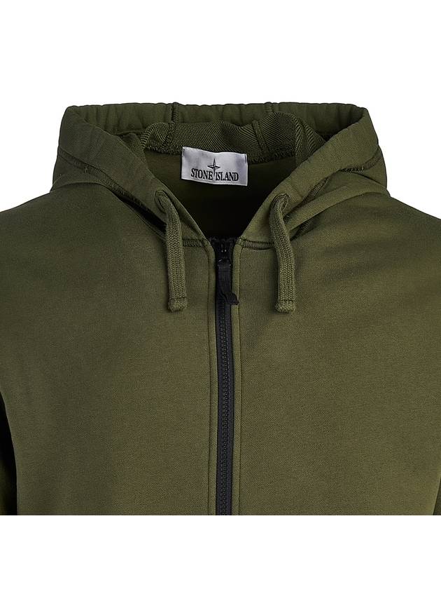 Men Wappen Cotton Fleece Hooded Zip Up Khaki - STONE ISLAND - BALAAN 5