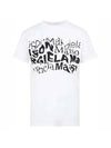 Women's Distorted Logo Print Short Sleeve T-Shirt  White - MAISON MARGIELA - BALAAN 1