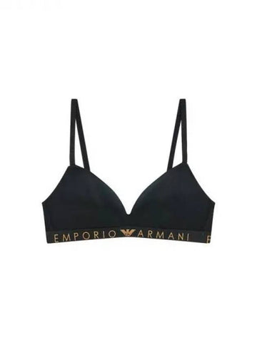 UNDERWEAR Women s Logo Band Microfiber Triangle Bra Black 270956 - EMPORIO ARMANI - BALAAN 1