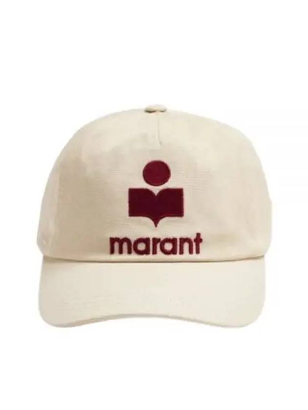 Tyron Logo Cotton Ball Cap Ecru Red - ISABEL MARANT - BALAAN 2