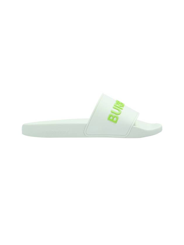 Women's Embossed Logo Slippers Pistachio - BURBERRY - BALAAN.