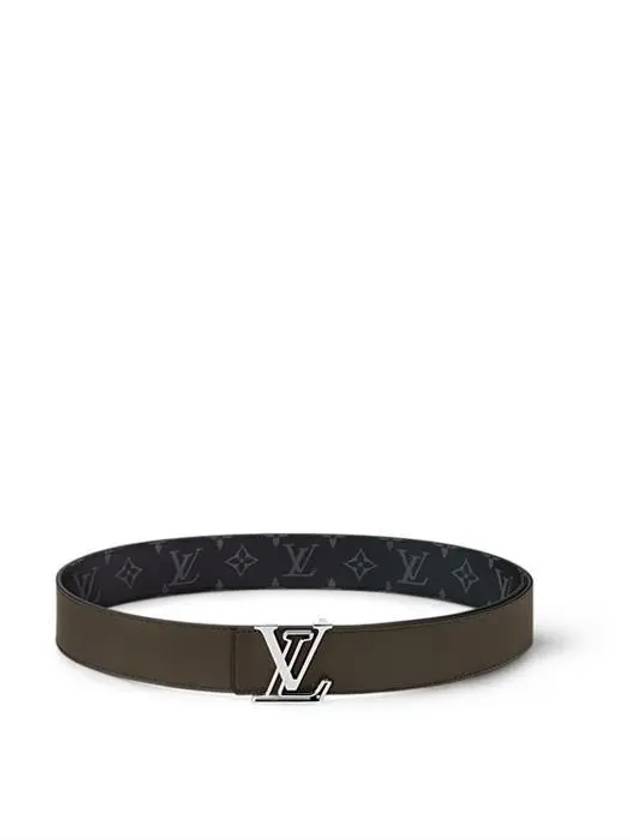 Men's LV Line Reversible Leather Belt Black Khaki - LOUIS VUITTON - BALAAN 6