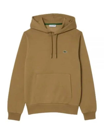 Logo Patch Organic Cotton Hoodie Brown - LACOSTE - BALAAN 2