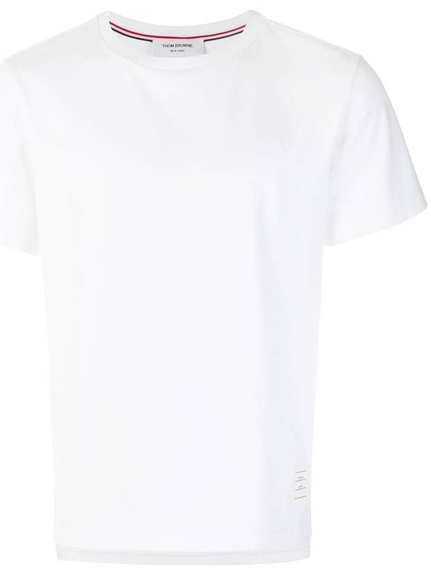 Men's Side Slit Relaxed Short Sleeve T-Shirt White - THOM BROWNE - BALAAN 2