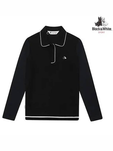 piping color matching Hidden My cold long-sleeved T-shirt 9333LZSPBLACK - BLACK&WHITE - BALAAN 1