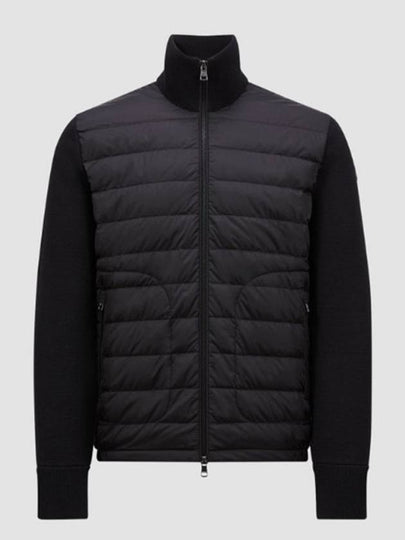 Padded Wool Cardigan Black - MONCLER - BALAAN 2