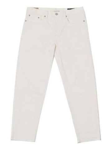 Tapered fit denim pants IVORY COTTON - BLACKBROWN - BALAAN 1