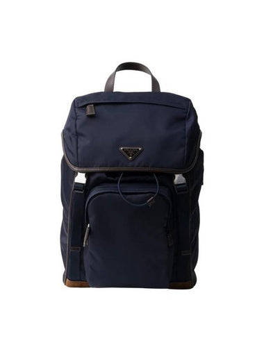 Triangle Logo Re-Nylon Backpack Blue - PRADA - BALAAN 1