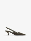 Chisel Leather Slingback Heel Black - BURBERRY - BALAAN 2