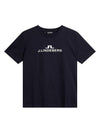 Alpha Logo Print Short Sleeve T-Shirt Navy - J.LINDEBERG - BALAAN 2