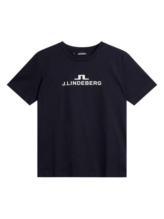 Alpha Logo Print Short Sleeve T-Shirt Navy - J.LINDEBERG - BALAAN 2