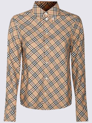 Burberry Beige Cotton Shirt - BURBERRY - BALAAN 1