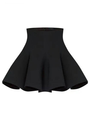 Wool Silk Pleated Circle Skirt Black 1AFUUZ - LOUIS VUITTON - BALAAN 1