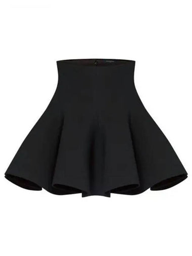 Wool Silk Pleated Circle Skirt Black 1AFUUZ - LOUIS VUITTON - BALAAN 1