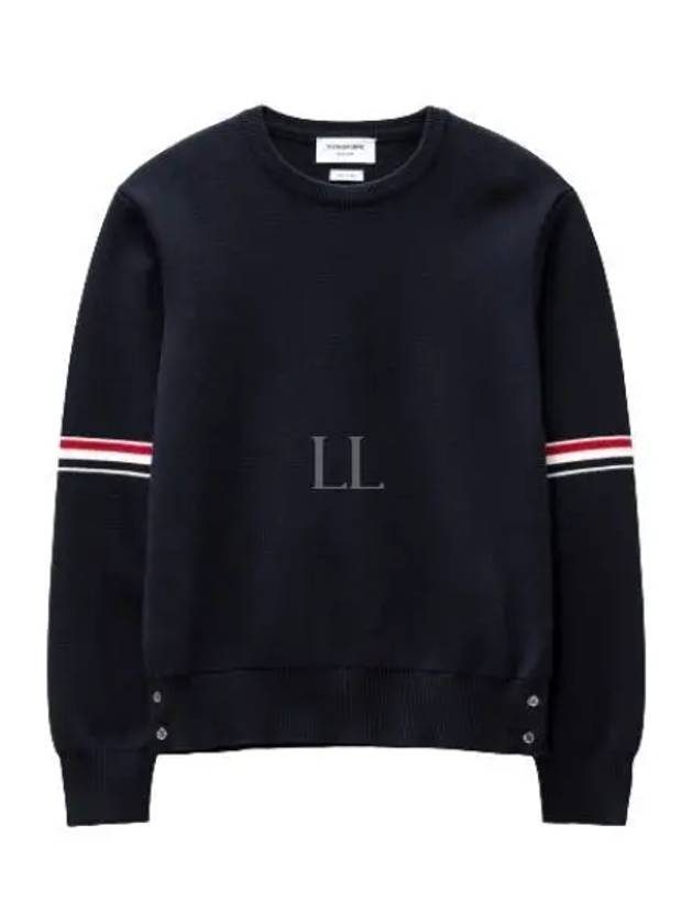 Men's Milan Stitch Armband Crew Neck Knit Top Navy - THOM BROWNE - BALAAN 2