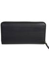 Zip Round V Logo Leather Long Wallet Black - VALENTINO - BALAAN 6