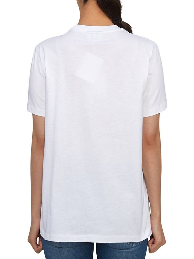 Logo Print Crew Neck Short Sleeve T Shirt White - GANNI - BALAAN 4