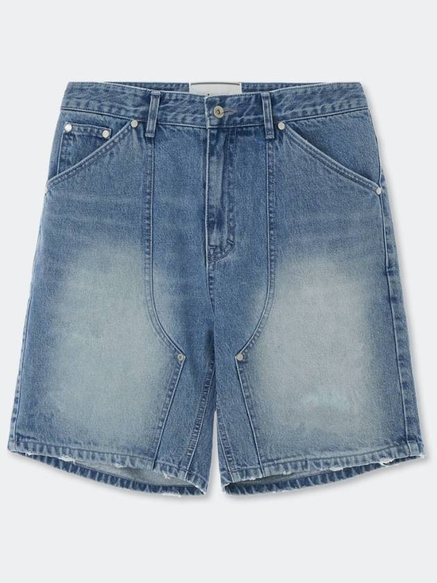 Layered Carpenter Denim Shorts_Blue - KINETO - BALAAN 3