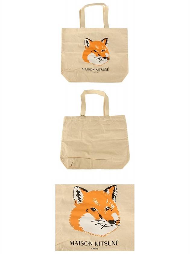 Fox Head Eco Tote Bag Ecru - MAISON KITSUNE - BALAAN 5