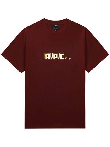 Snake Short Sleeve T-Shirt Burgundy - A.P.C. - BALAAN 1