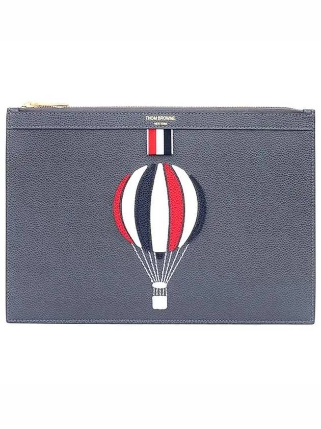 Air Balloon Applique Small Clutch Bag Grey - THOM BROWNE - BALAAN 2