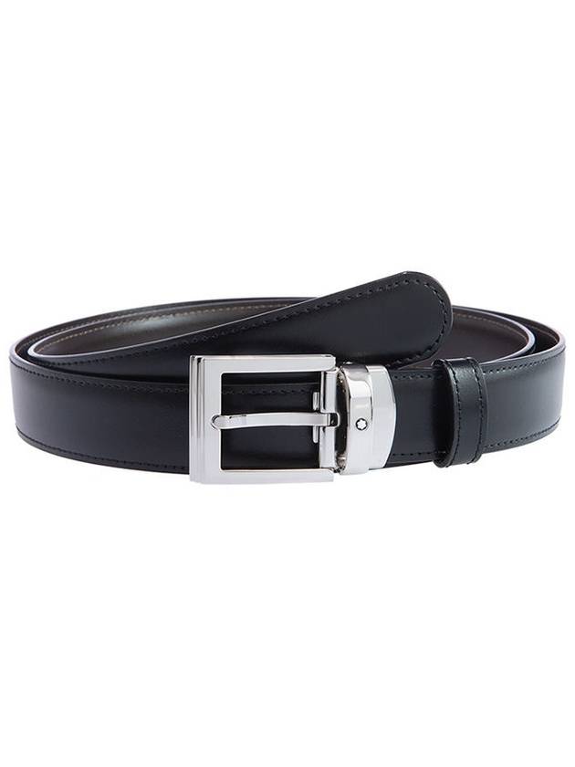 Classic Reversible Leather Belt Black - MONTBLANC - BALAAN 2