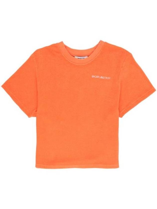 Embroidered Logo Short Sleeve T-Shirt Orange - SPORTY & RICH - BALAAN 2