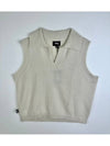 Graffiti Collar Knit Vest Cream Beige - STUSSY - BALAAN 2