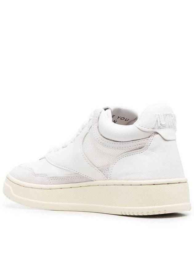 open suede mid mid low top sneakers white - AUTRY - BALAAN 4