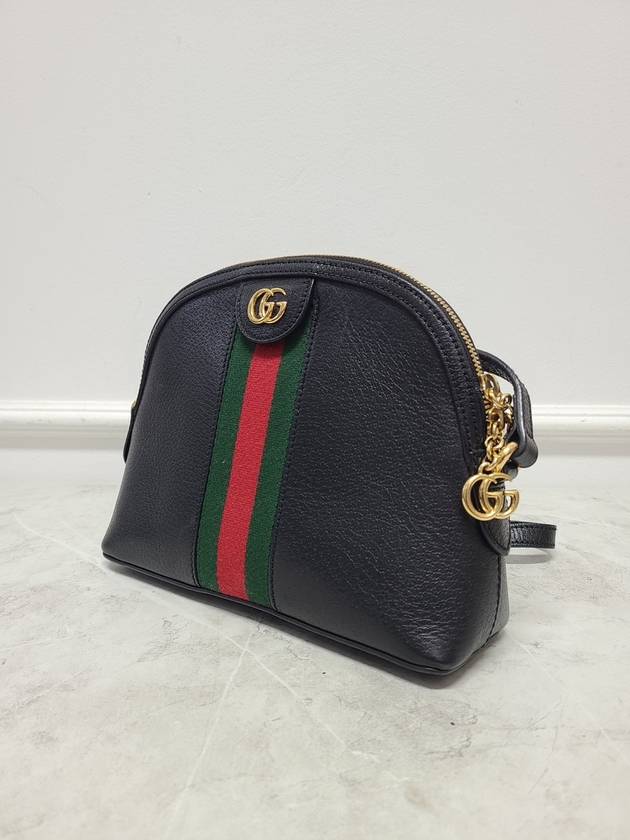 Black Leather Ophidia GG Three Stripes Web Small Shoulder Bag - GUCCI - BALAAN 2