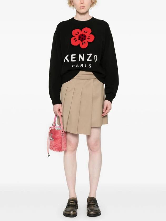 Bokeh Flower 2.0 Wool Knit Top Black - KENZO - BALAAN 3