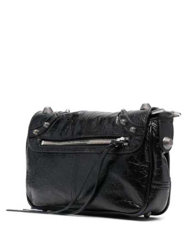 Zipper Stud Arena Lambskin Shoulder Bag Black - BALENCIAGA - BALAAN 5