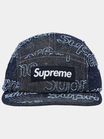 Patch logo lasered denim camp cap hat navy FW24H25 - SUPREME - BALAAN 1