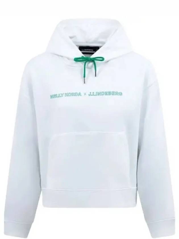 NK Logo Print Hoodie White - J.LINDEBERG - BALAAN 2