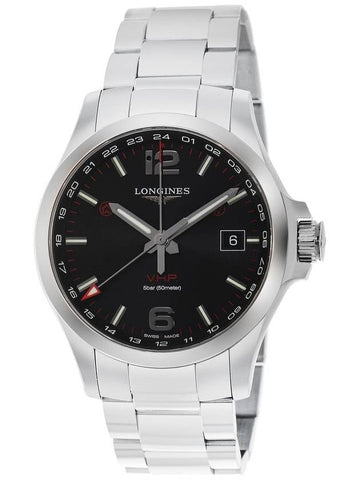 Conquest VHP GMT Stainless Steel Date L287 Men’s Quartz Watch - LONGINES - BALAAN 1