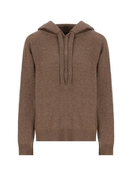 Virgola Cashmere Hooded Knit Top Brown - MAX MARA - BALAAN 1