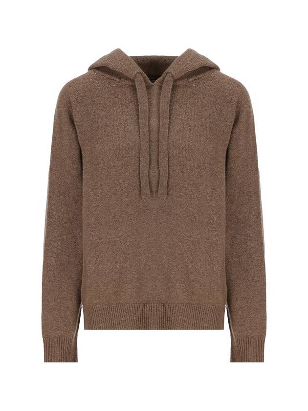 Virgola Cashmere Hooded Knit Top Brown - MAX MARA - BALAAN 1