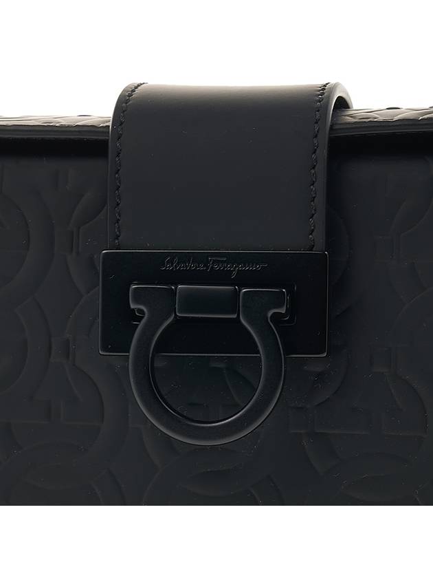 Man's Gancini Logo Cross Bag Black - SALVATORE FERRAGAMO - BALAAN 8