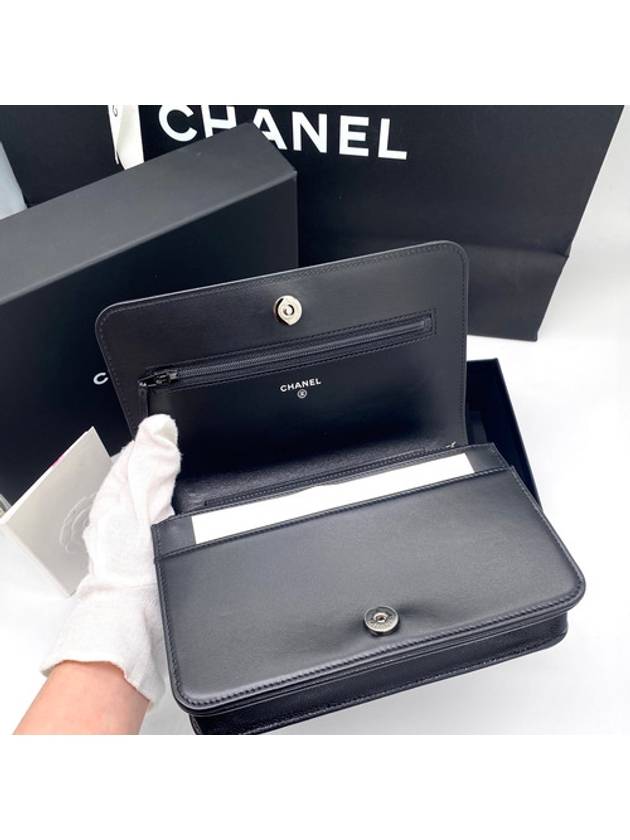 Boy  Cossbody Bag Grained Calfskin Ruthenium Black - CHANEL - BALAAN 9