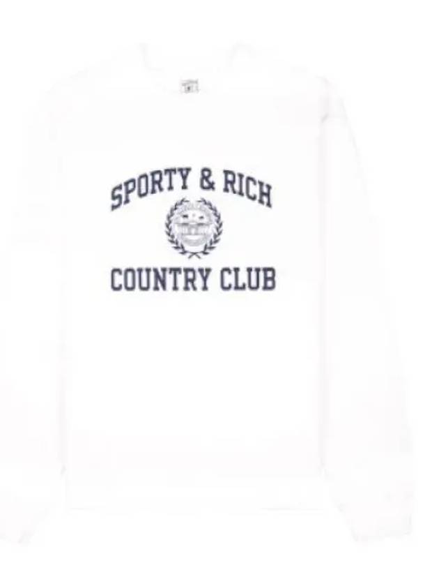 Varsity Crest Crewneck White Sweatshirt - SPORTY & RICH - BALAAN 1