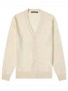 Keve Face Wool V-neck Cardigan Oatmeal Melange - ACNE STUDIOS - BALAAN 2