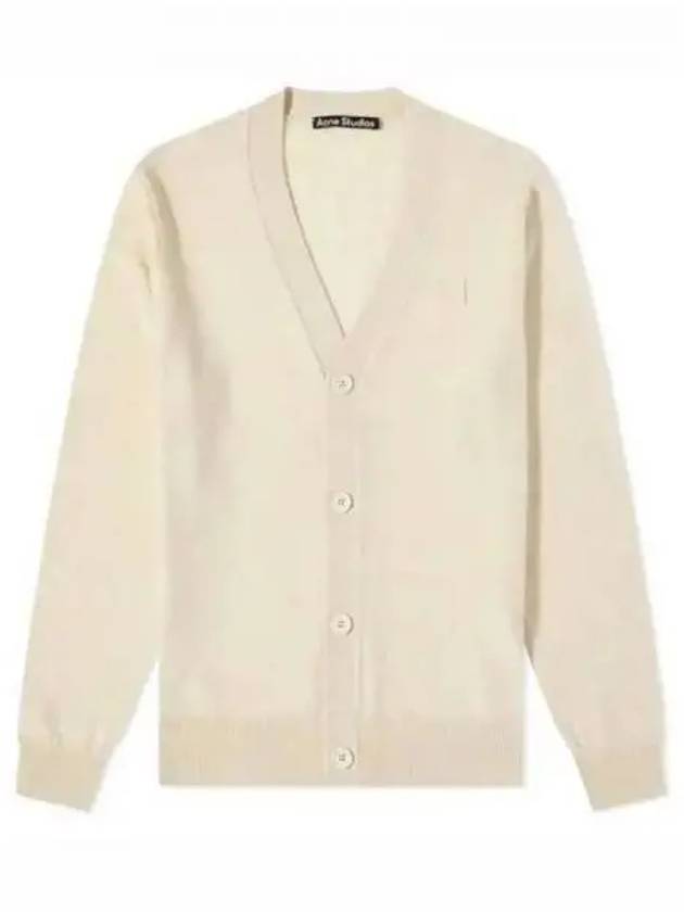 Keve Face Wool V-neck Cardigan Oatmeal Melange - ACNE STUDIOS - BALAAN 2