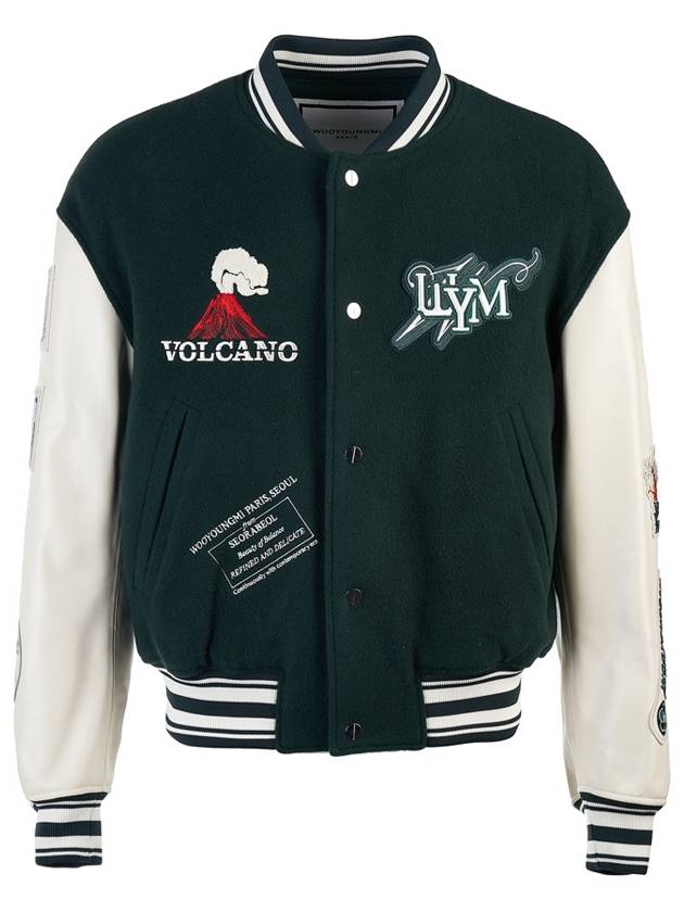 Volcano Varsity Bomber Jacket Green - WOOYOUNGMI - BALAAN 3