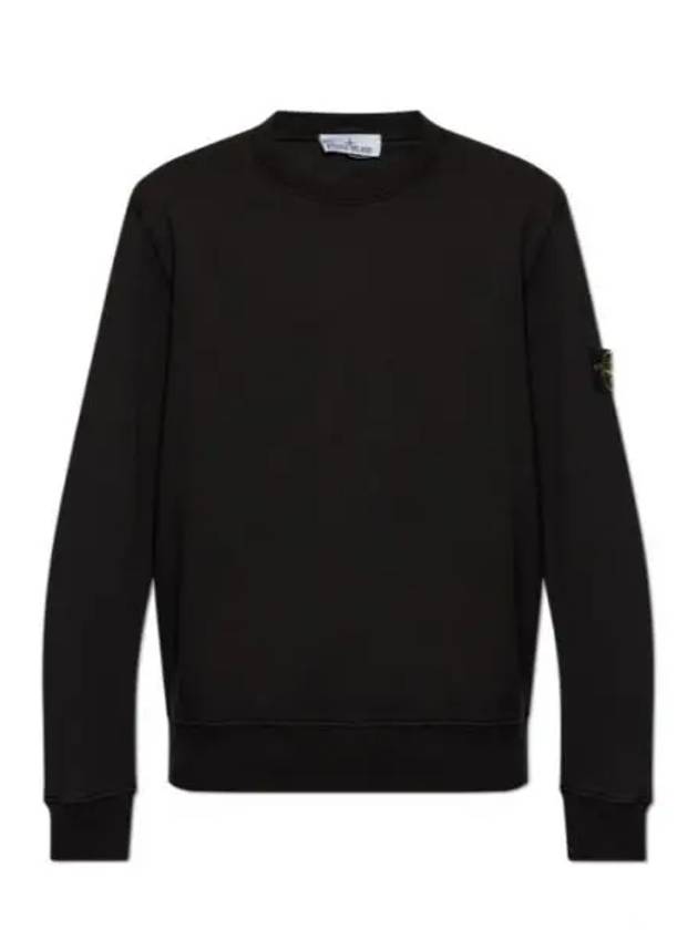 Compass Patch Cotton Sweatshirt Black - STONE ISLAND - BALAAN 2