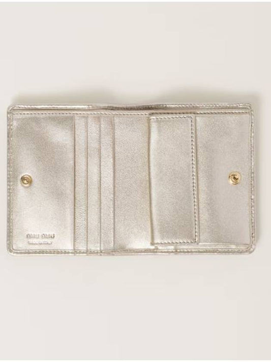 Matelasse Half Wallet Card Wallet Gold - MIU MIU - BALAAN 2