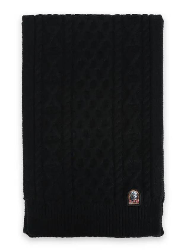 logo patch cable knit muffler black PAAC SC03 541 - PARAJUMPERS - BALAAN 2