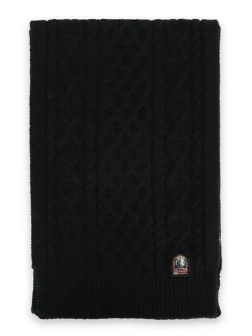 logo patch cable knit muffler black PAAC SC03 541 - PARAJUMPERS - BALAAN 1