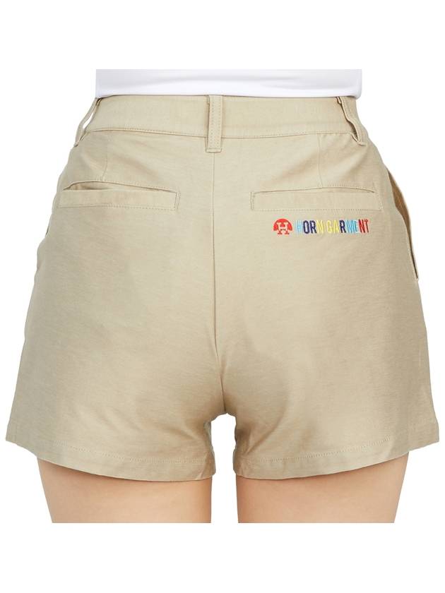 Women's Triple Rain Jersey Shorts Beige - HORN GARMENT - BALAAN 8