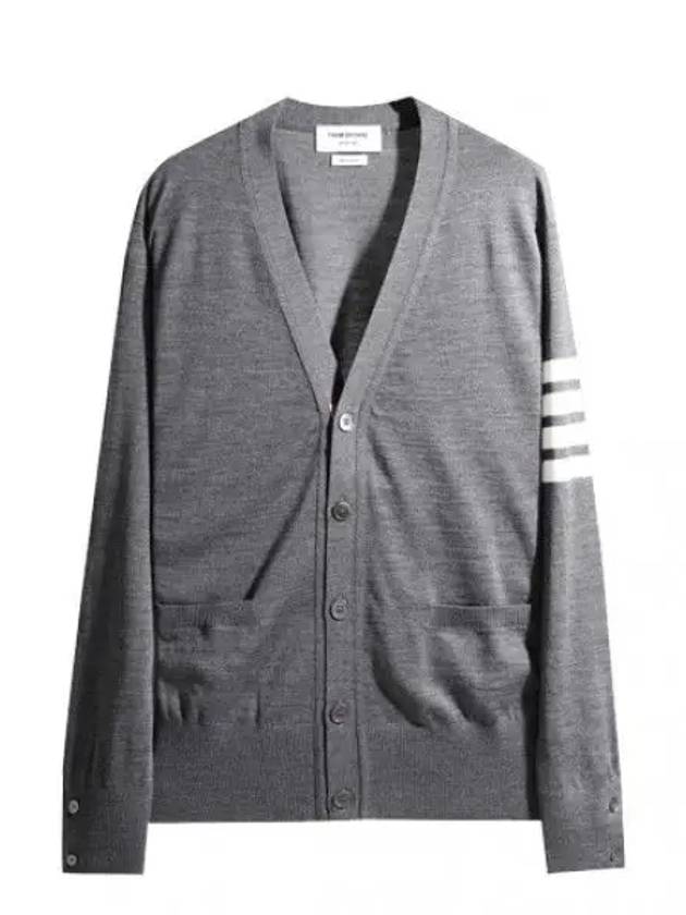 Diagonal Stripe Sustainable Wool Cardigan Men - THOM BROWNE - BALAAN 1